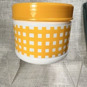 ROBB Yellow Gingham Canister Pack‎ 10105 Plastic Storage Container Lid USA